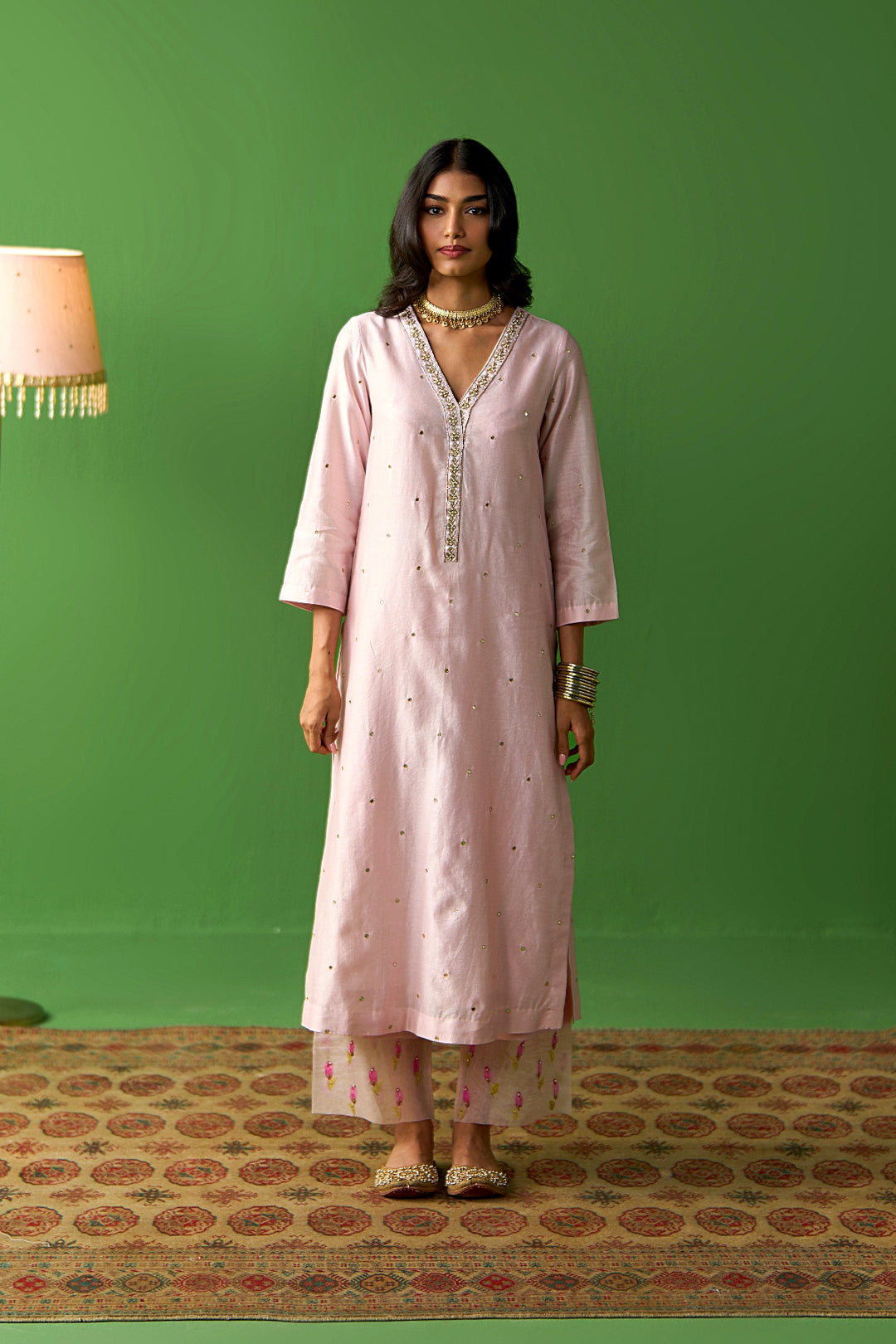 Sirat Vol. 2 Soft Pink Chanderi Hand Painted Dupatta