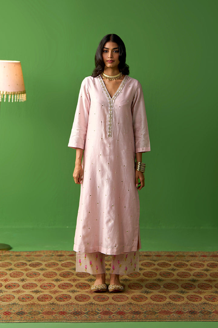 Sirat Vol. 2 Soft Pink Chanderi Hand Painted Dupatta