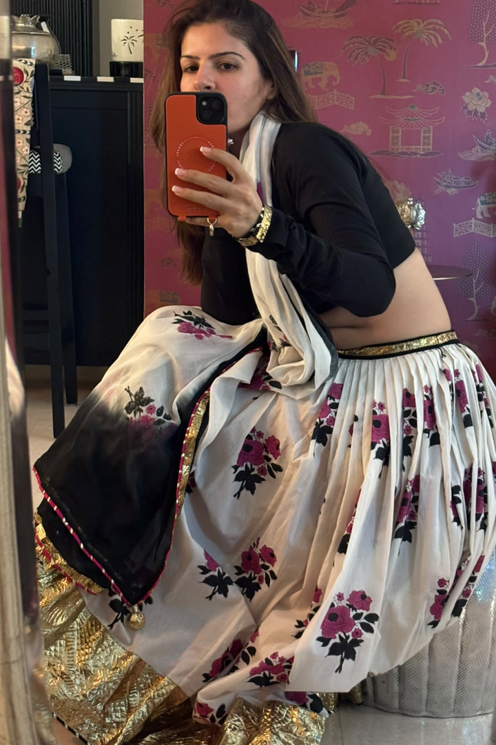 Boota Phool Gota Skirt Set (Set of 3)