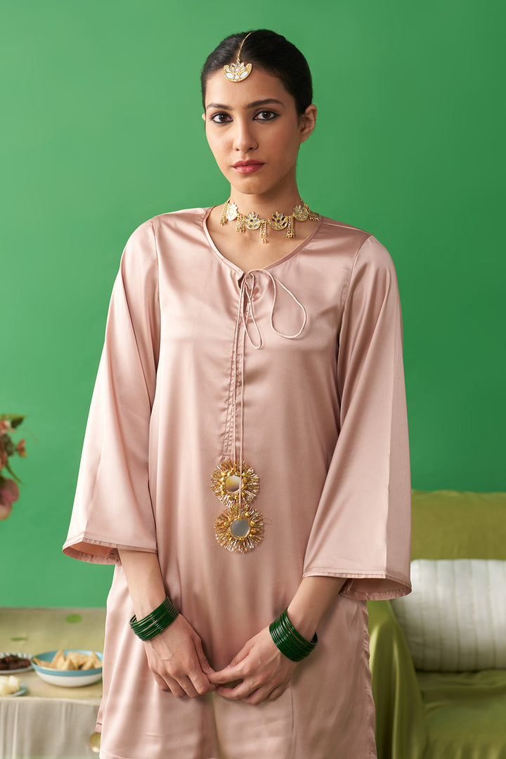 Jhoom pink kurta salwar set ( set of 3)