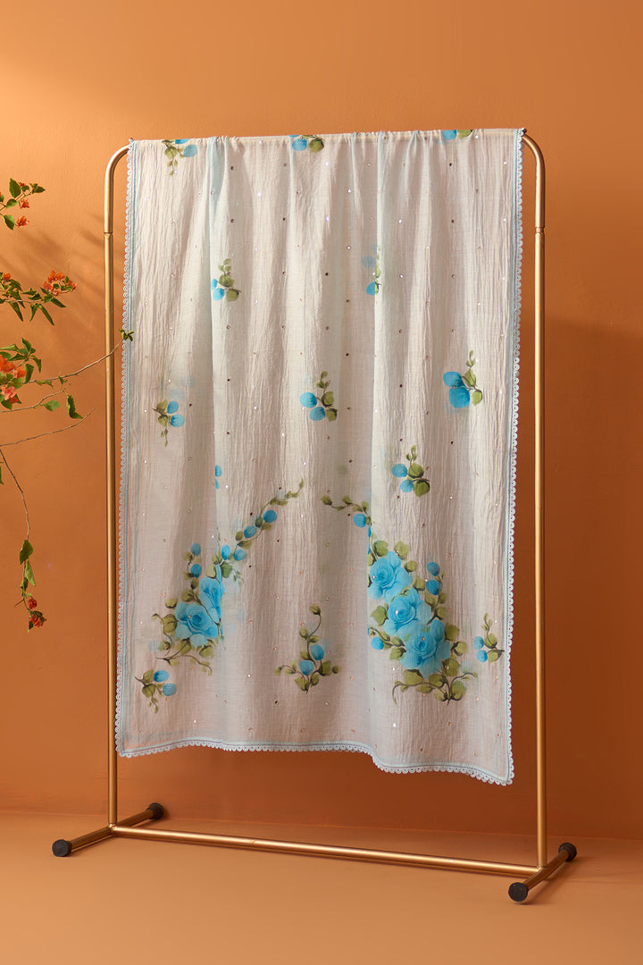 Sirat Hand painted blue dupatta