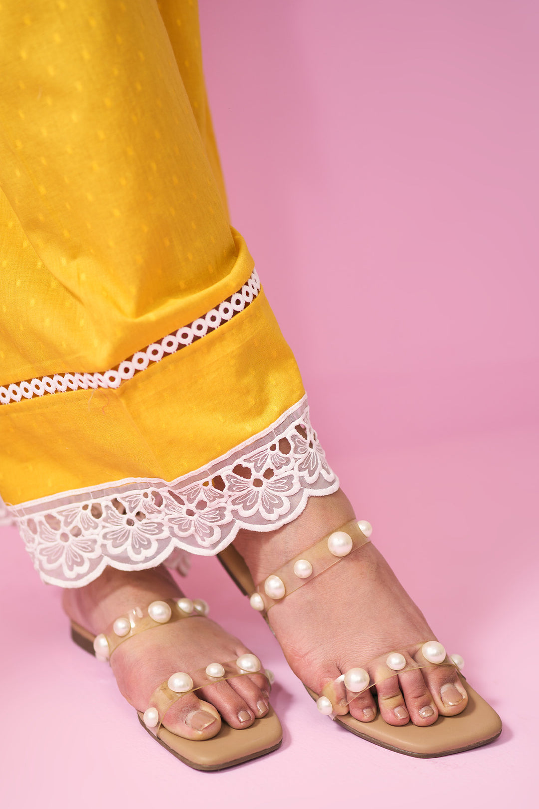 Summer Essentials 26 Yellow Soloid Short Anarkali With Farshi Salwar And Floral Print Dupatta ( Set Of 3 )