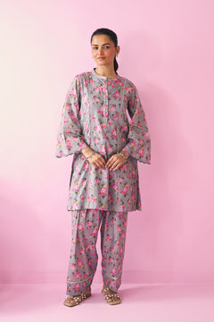Summer Essentials 26 Grey Floral Co-Ord Set ( Set Of 2 )