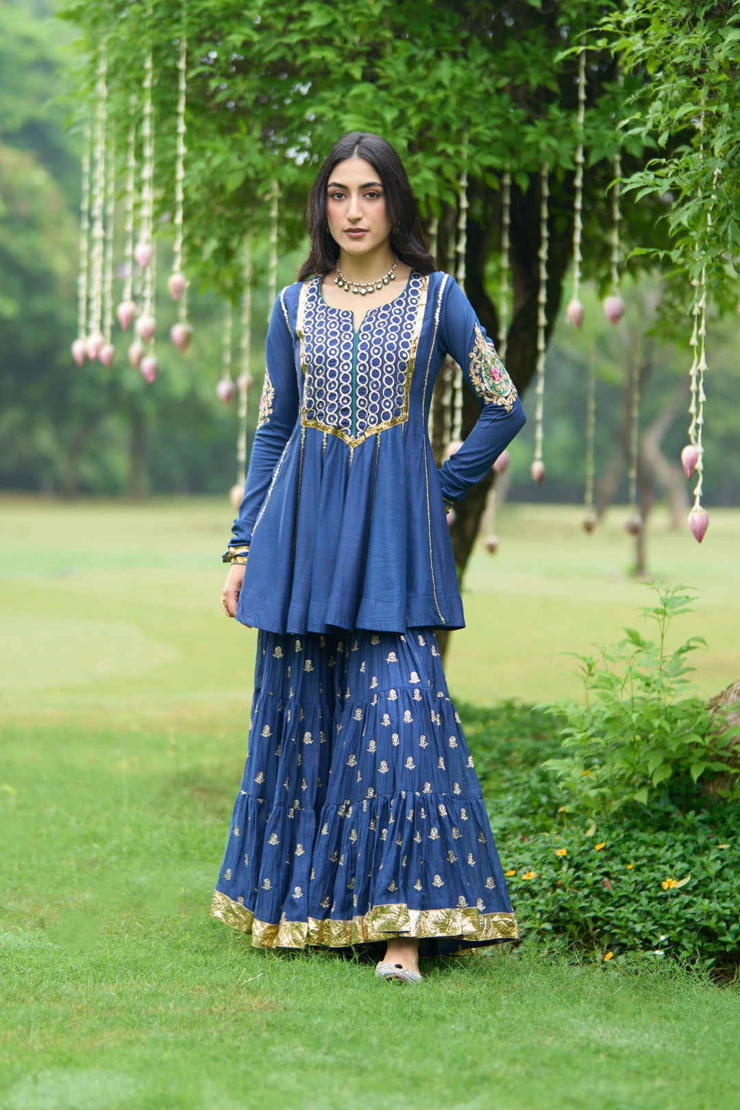 Phillauri Vol 3 blue embroidered sharara set ( set of 3)