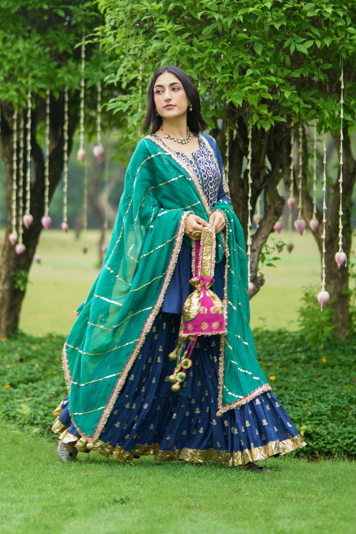 Phillauri Vol 3 blue embroidered sharara set ( set of 3)