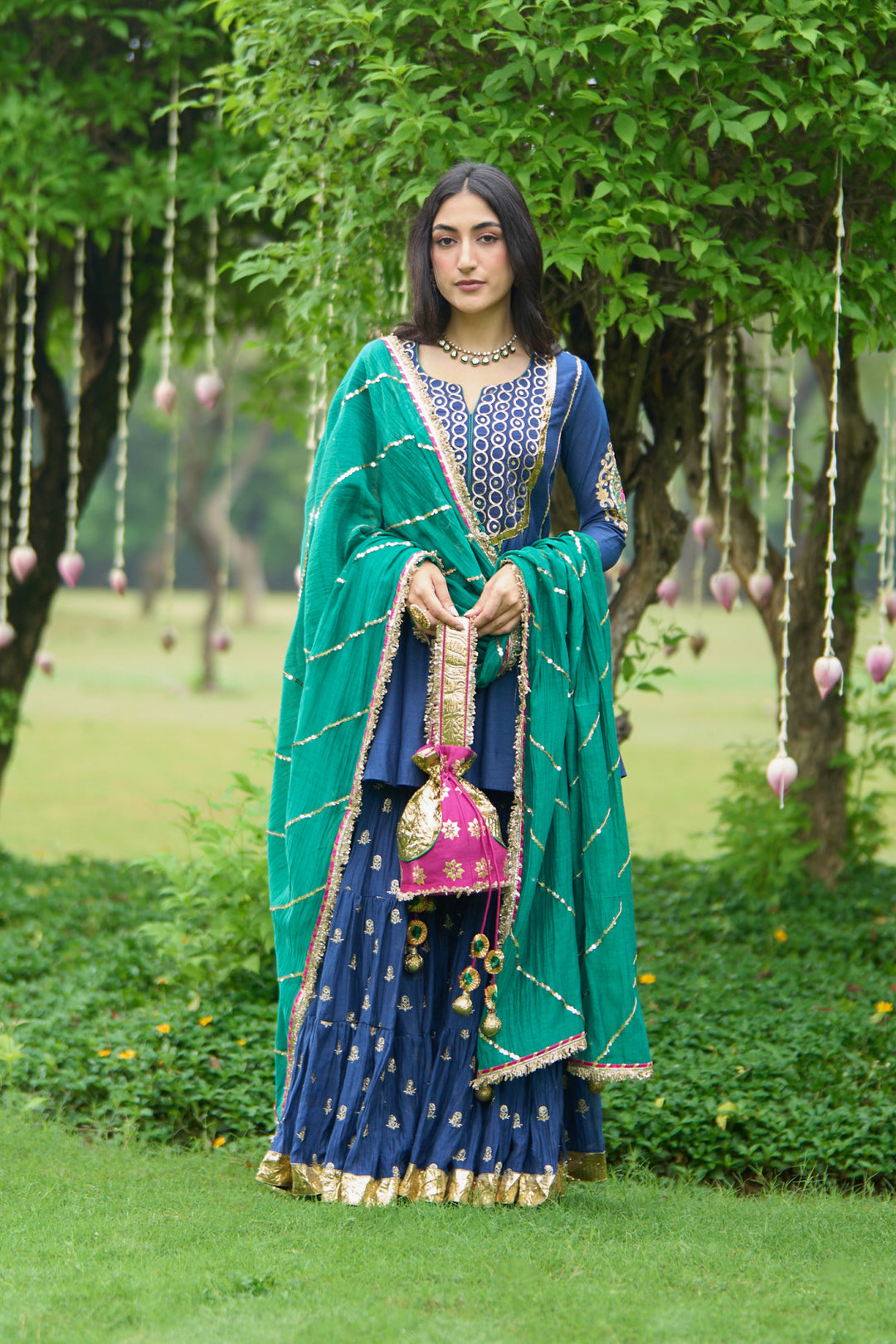 Phillauri Vol 3 blue embroidered sharara set ( set of 3)