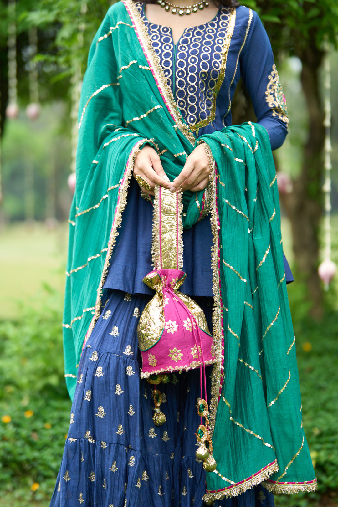 Phillauri Vol 3 blue embroidered sharara set ( set of 3)