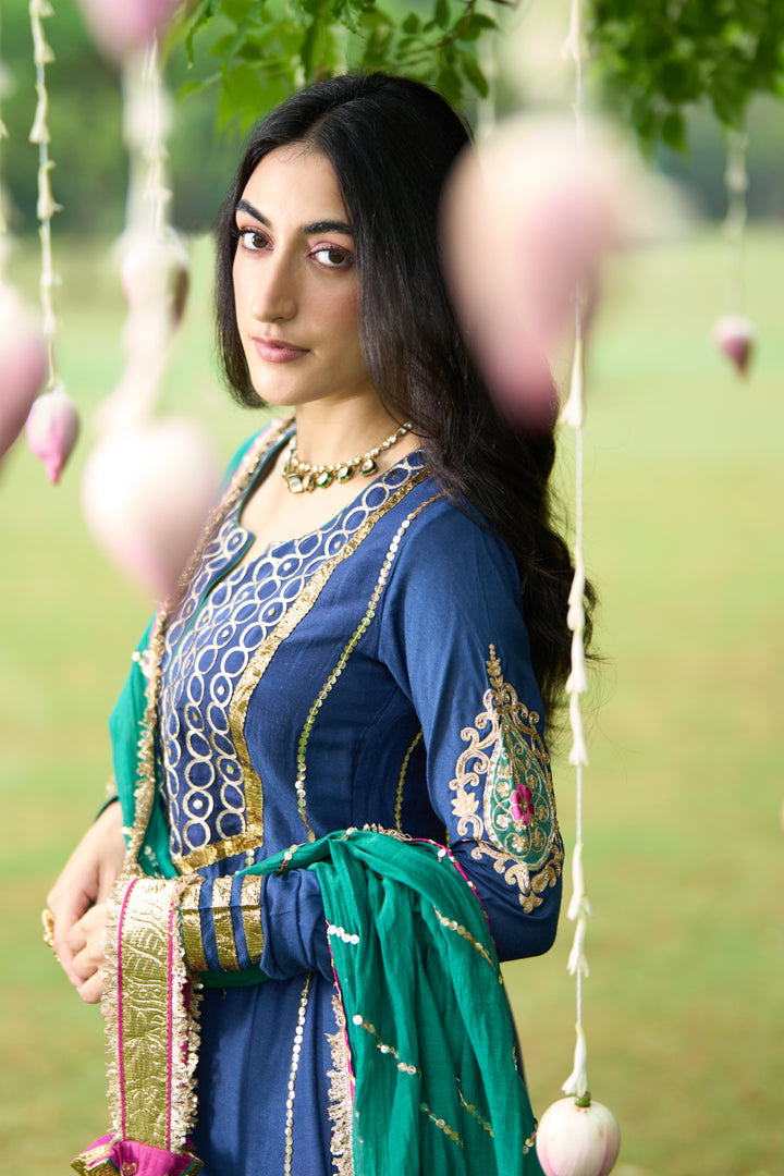 Phillauri Vol 3 blue embroidered sharara set ( set of 3)