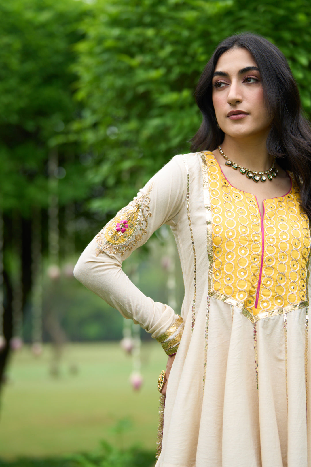 Phillauri Vol 3 yellow ivory sharara set with rani dupatta ( set of 3)