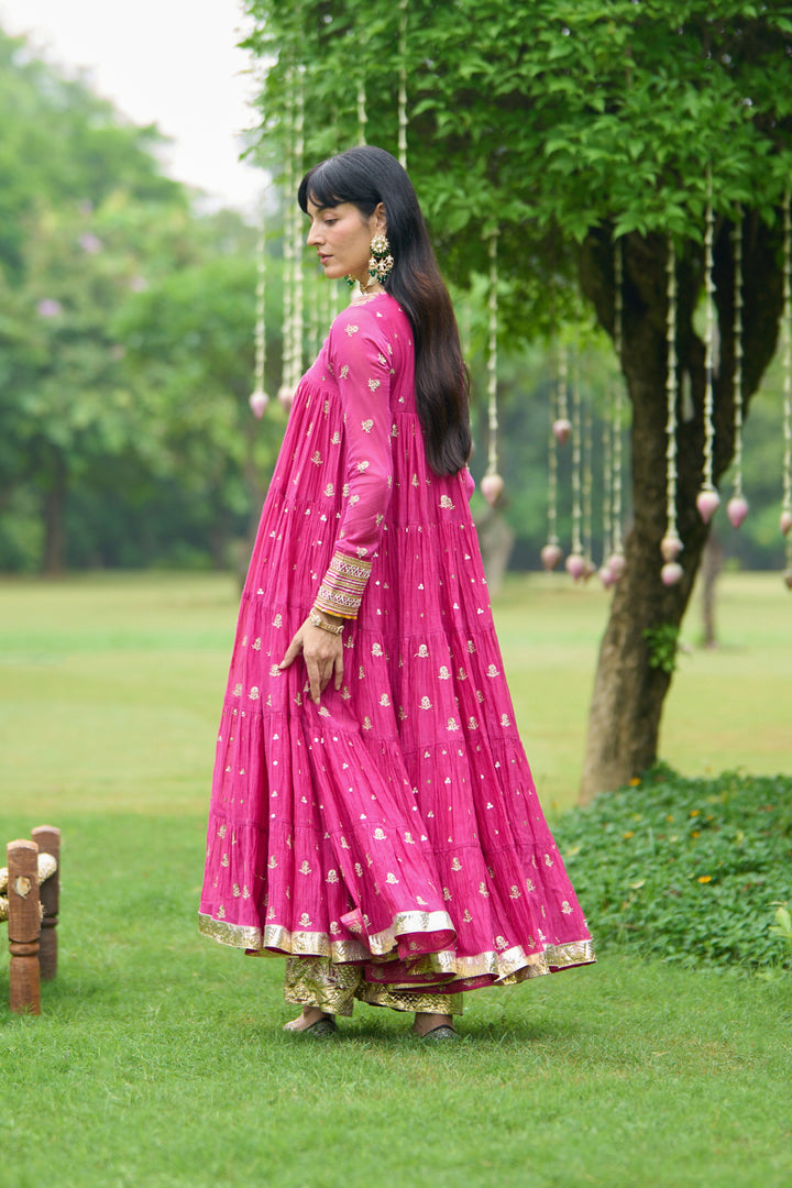 Phillauri Vol 3 rani gota yoke anarkali with palazzo and dupatta ( set of 3)