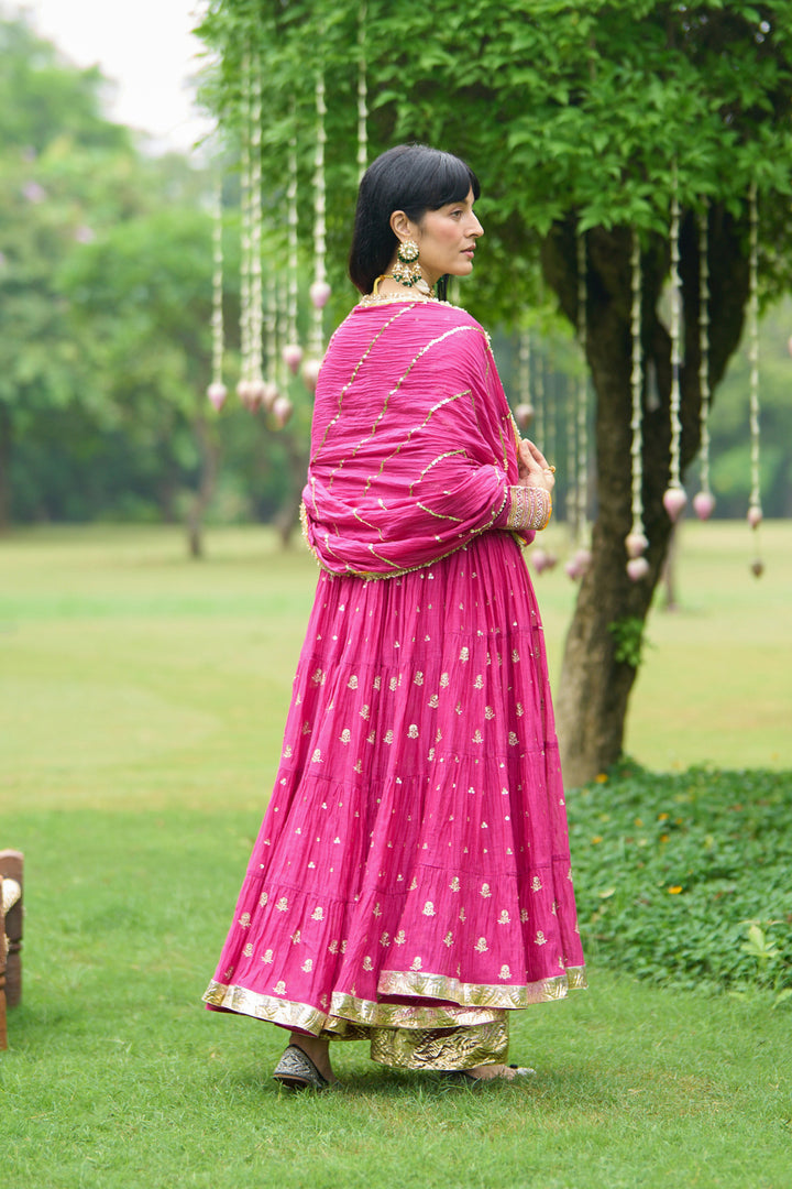 Phillauri Vol 3 rani gota yoke anarkali with palazzo and dupatta ( set of 3)