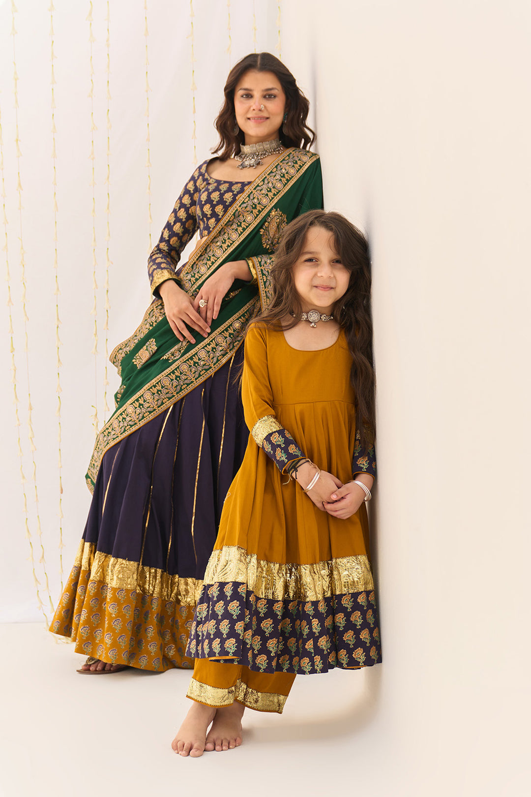 Jameela Mustard Anarkali with Palazzo and Dupatta (set of 3)