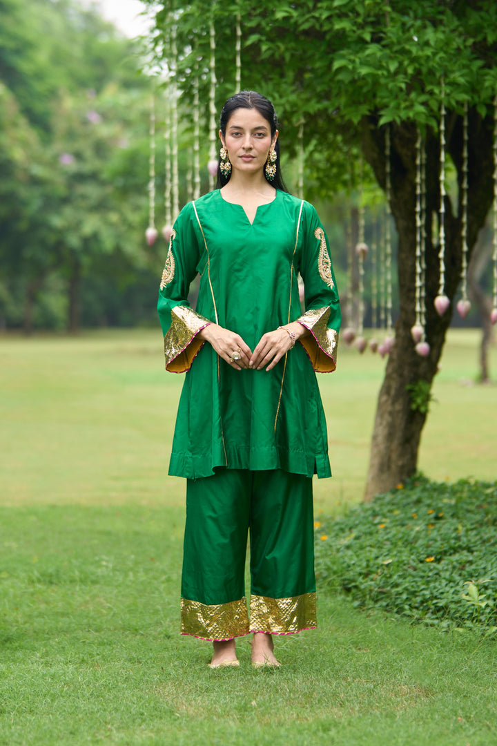 Phillauri Vol 3 green silk choga set of 2