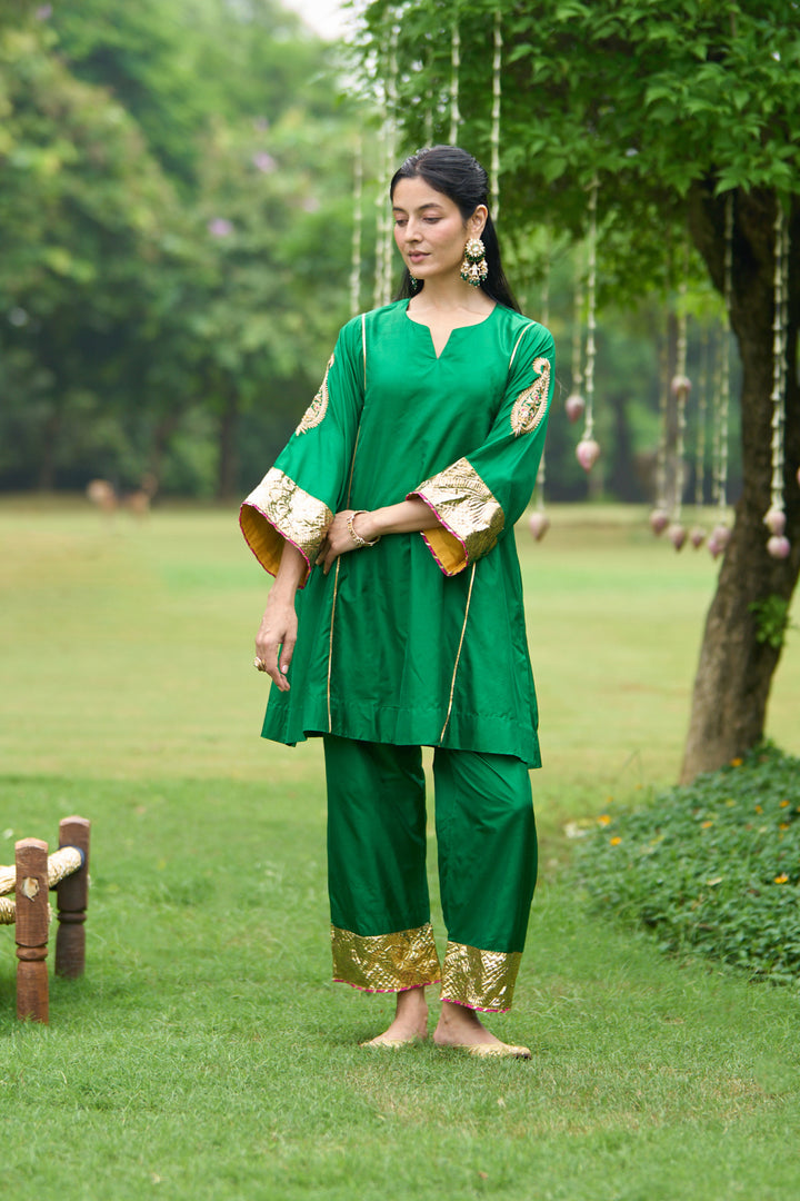 Phillauri Vol 3 green silk choga set of 2