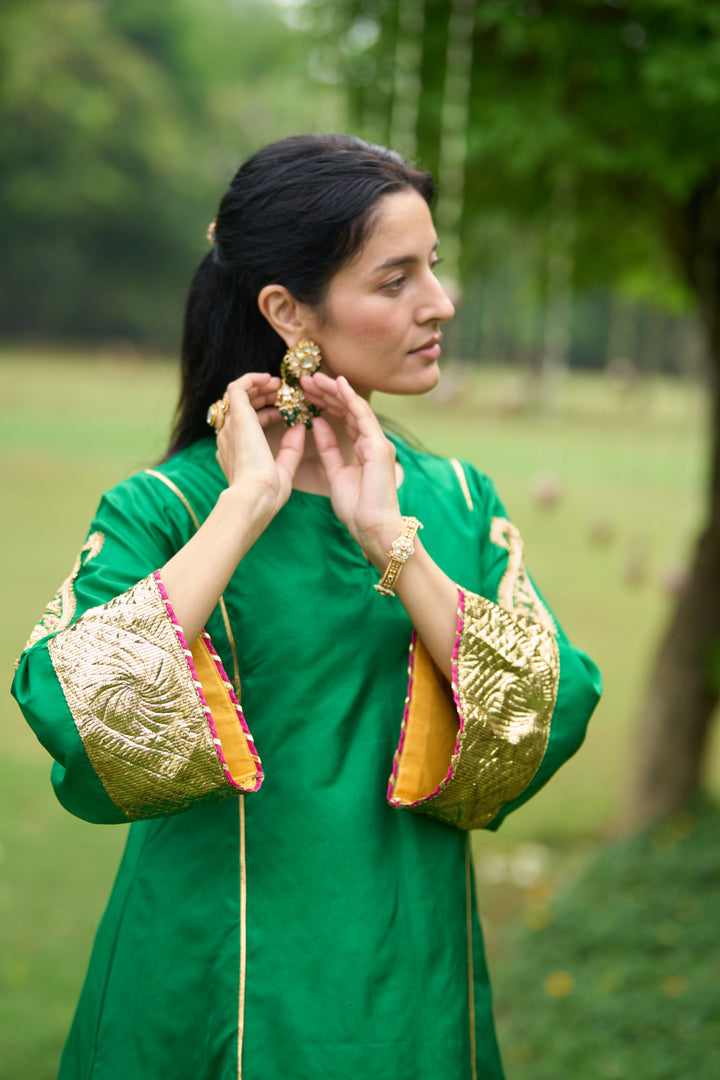Phillauri Vol 3 green silk choga set of 2