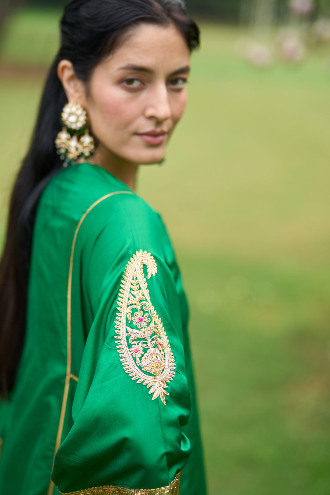 Phillauri Vol 3 green silk choga set of 2