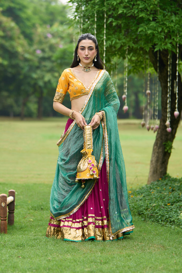 Phillauri Vol 3 mustard silk gota patti blouse