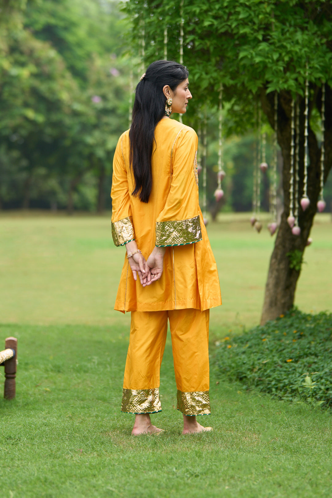 Phillauri Vol 3 mustard silk choga set ( set of 2)
