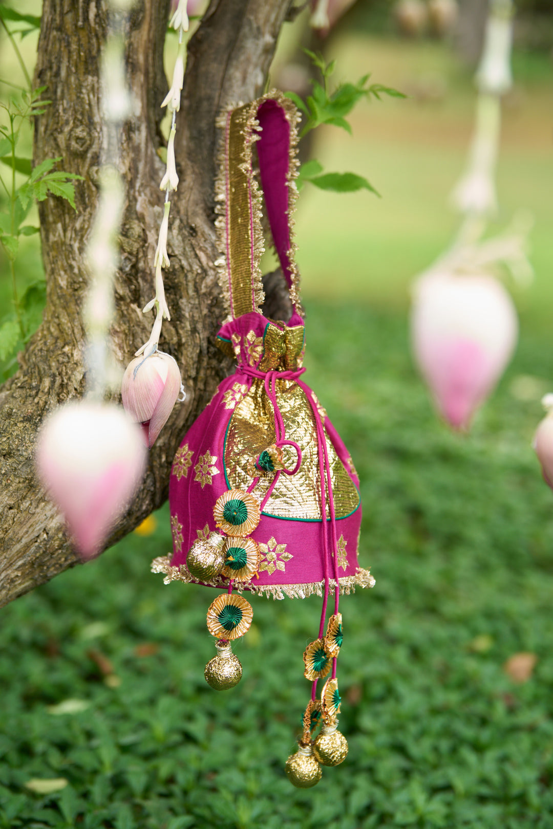 Phillauri Vol 3 phillauri vol. 3 rani pink gota lampi potli bag