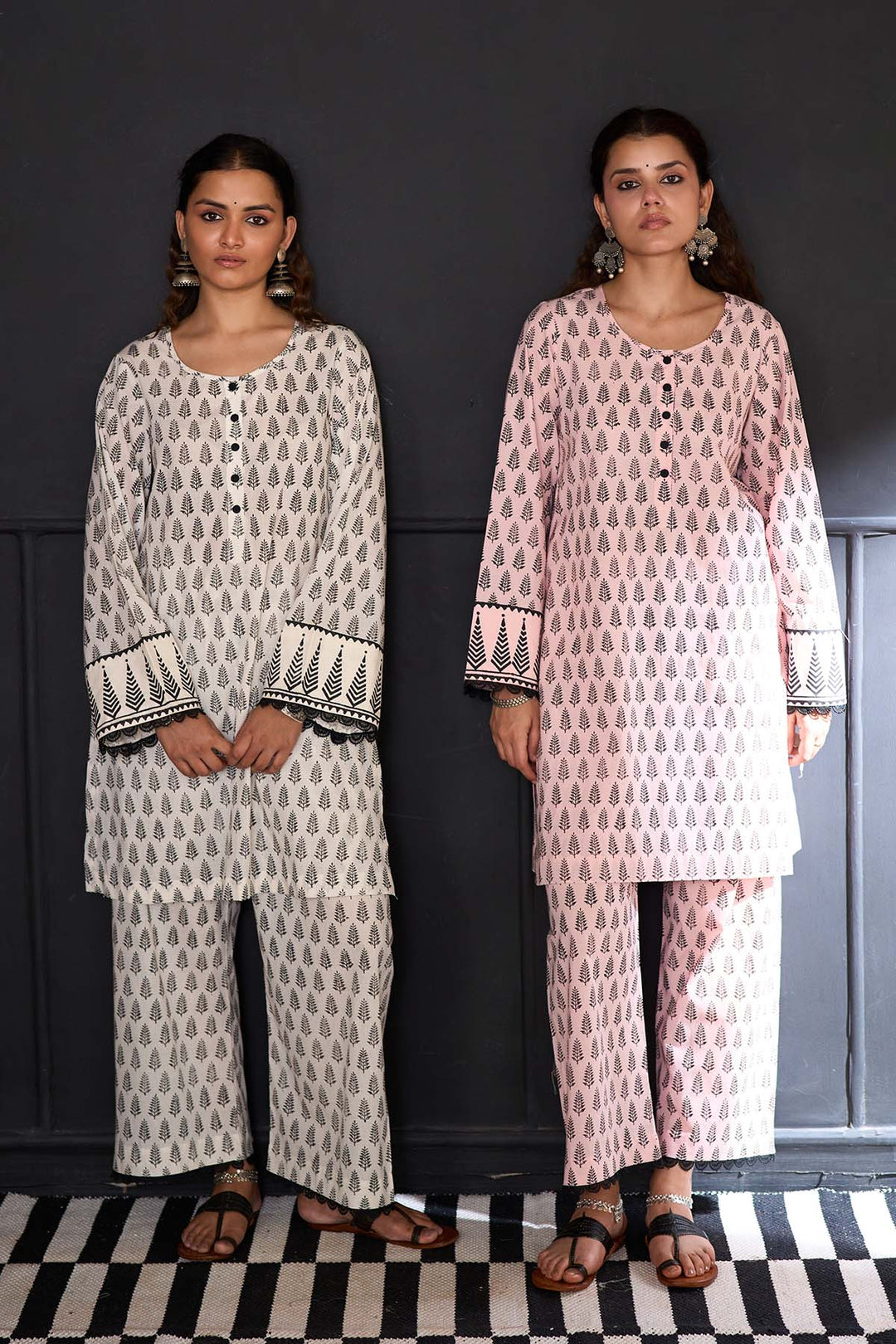 Siyahi off white co-ord set ( Set of 2 )