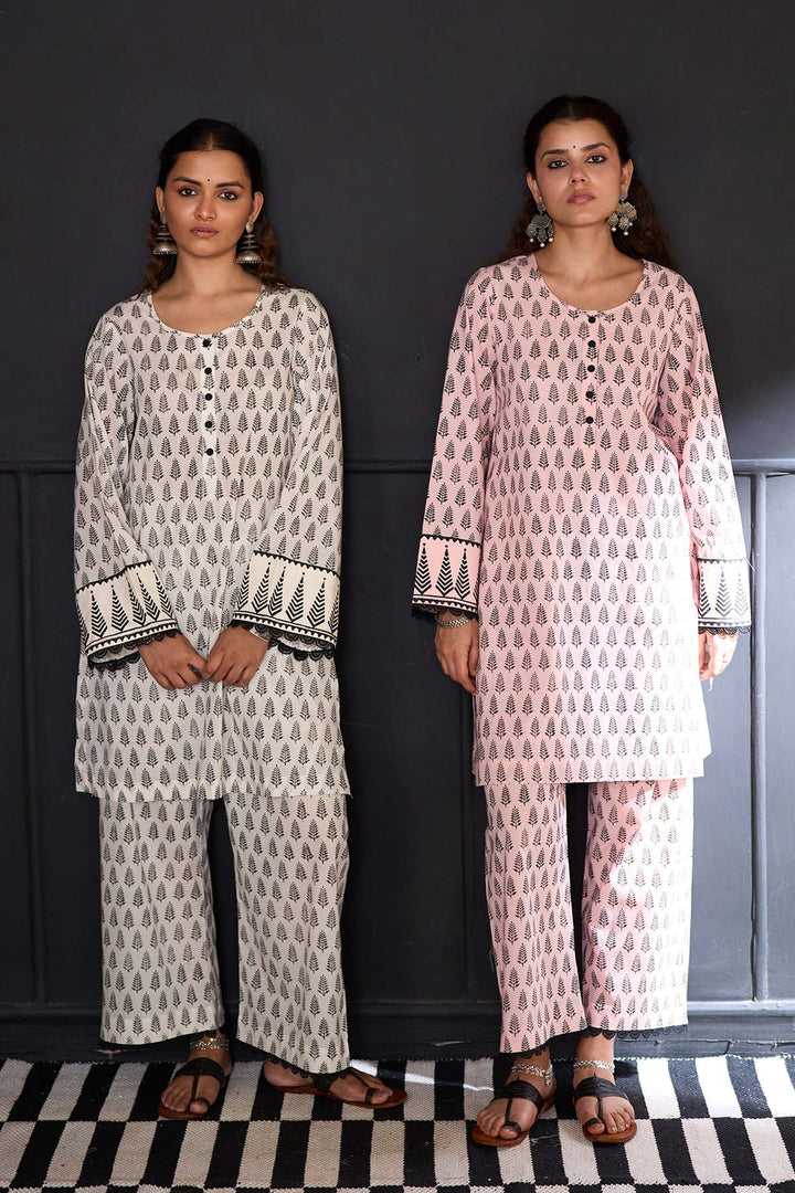 Siyahi soft pink co-ord set ( Set of 2 )