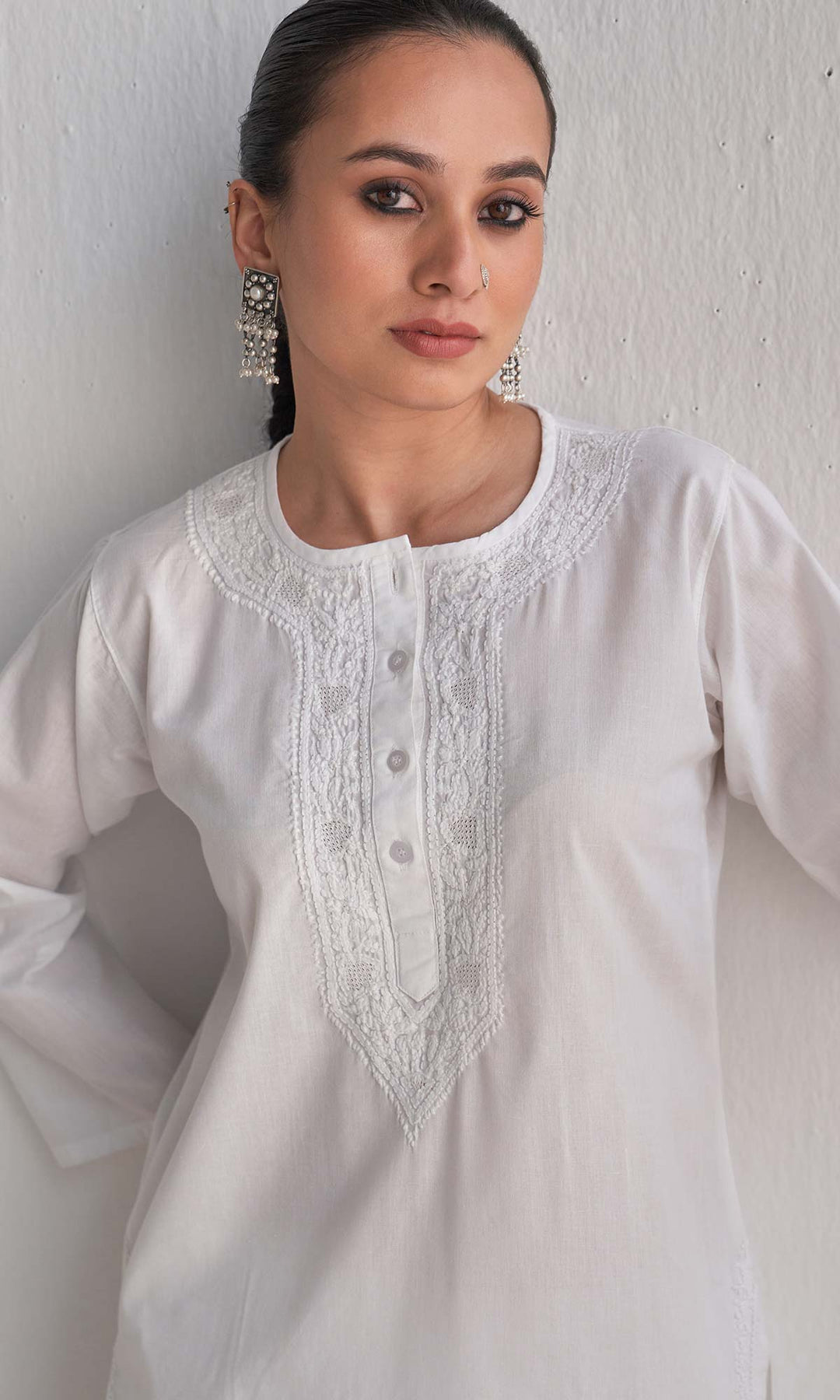 Handcrafted Chikankari White Co-ord Set