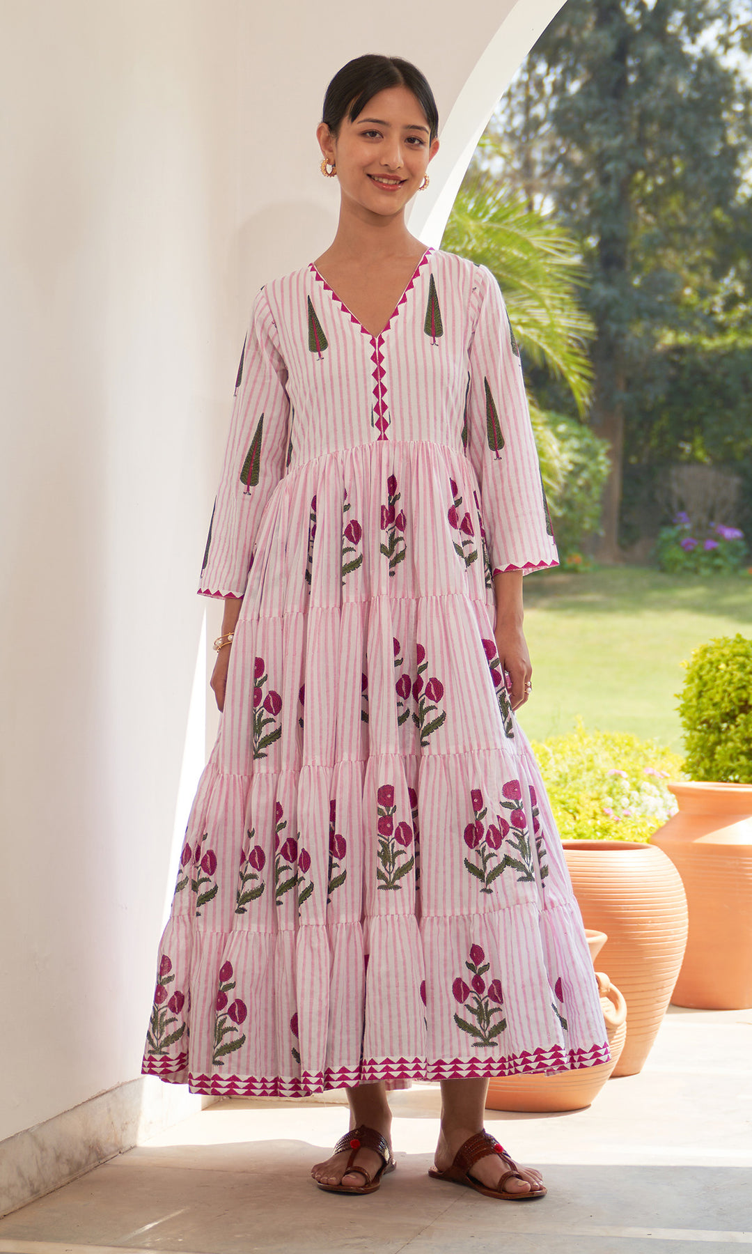 iris cotton dress Aspiga Women's Sustainable Iris Dobby Dress Summer Holiday 100% Organic Cotton - Brown