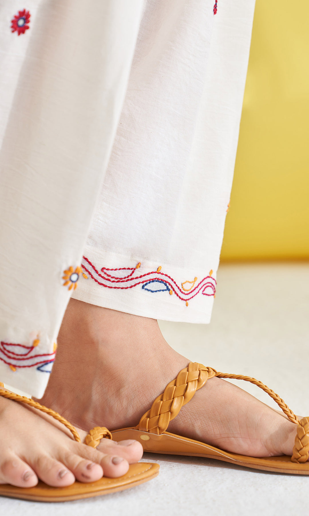 Gulmohar Ivory Chikankari Short Kurta With Salwar ( Set Of 2)