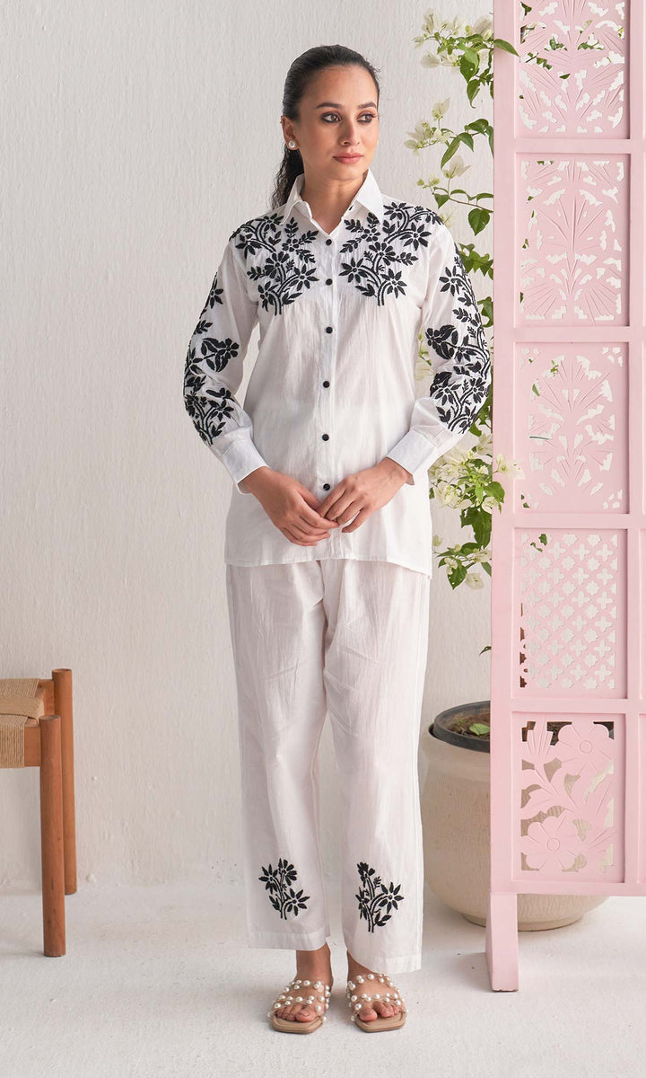 Handcrafted Chikankari White  Co-ord Set