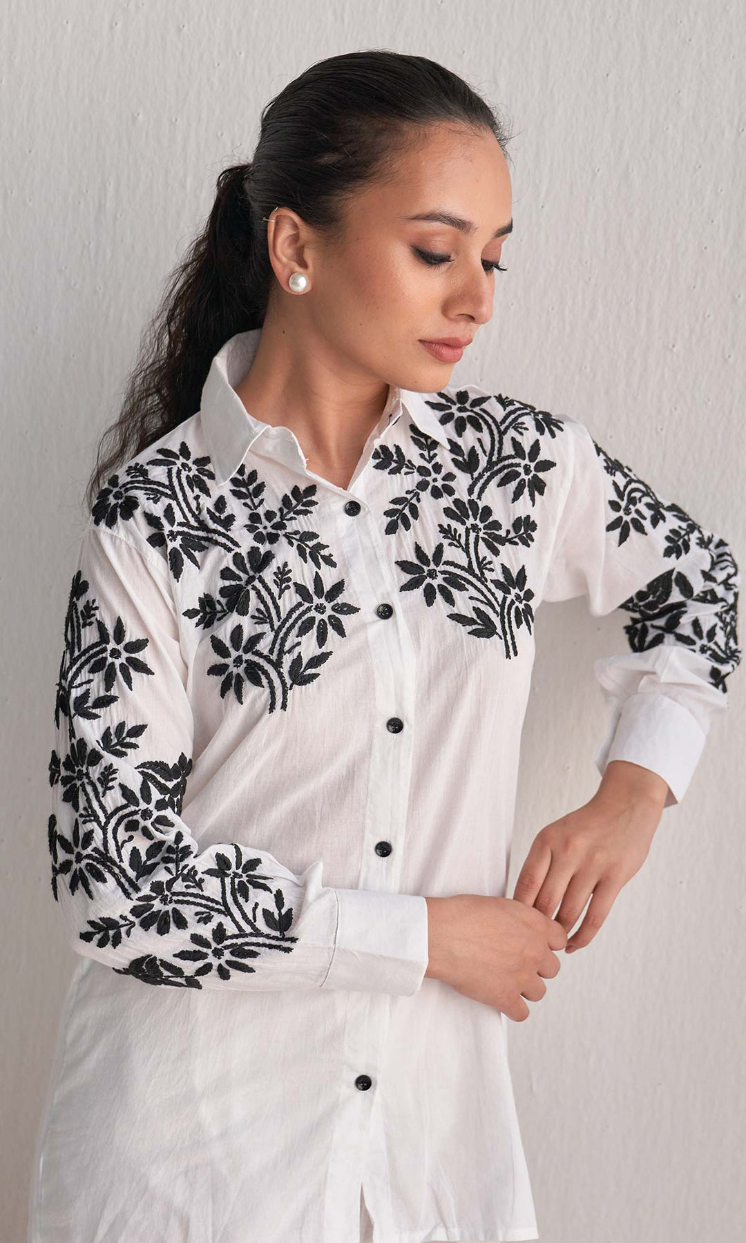 Handcrafted Chikankari White  Co-ord Set