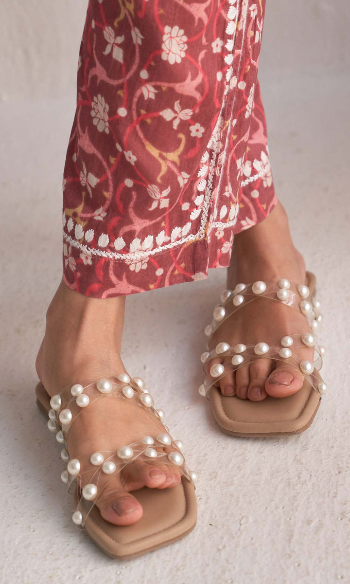Handcrafted Chikankari Pink Printed Co-ord Set
