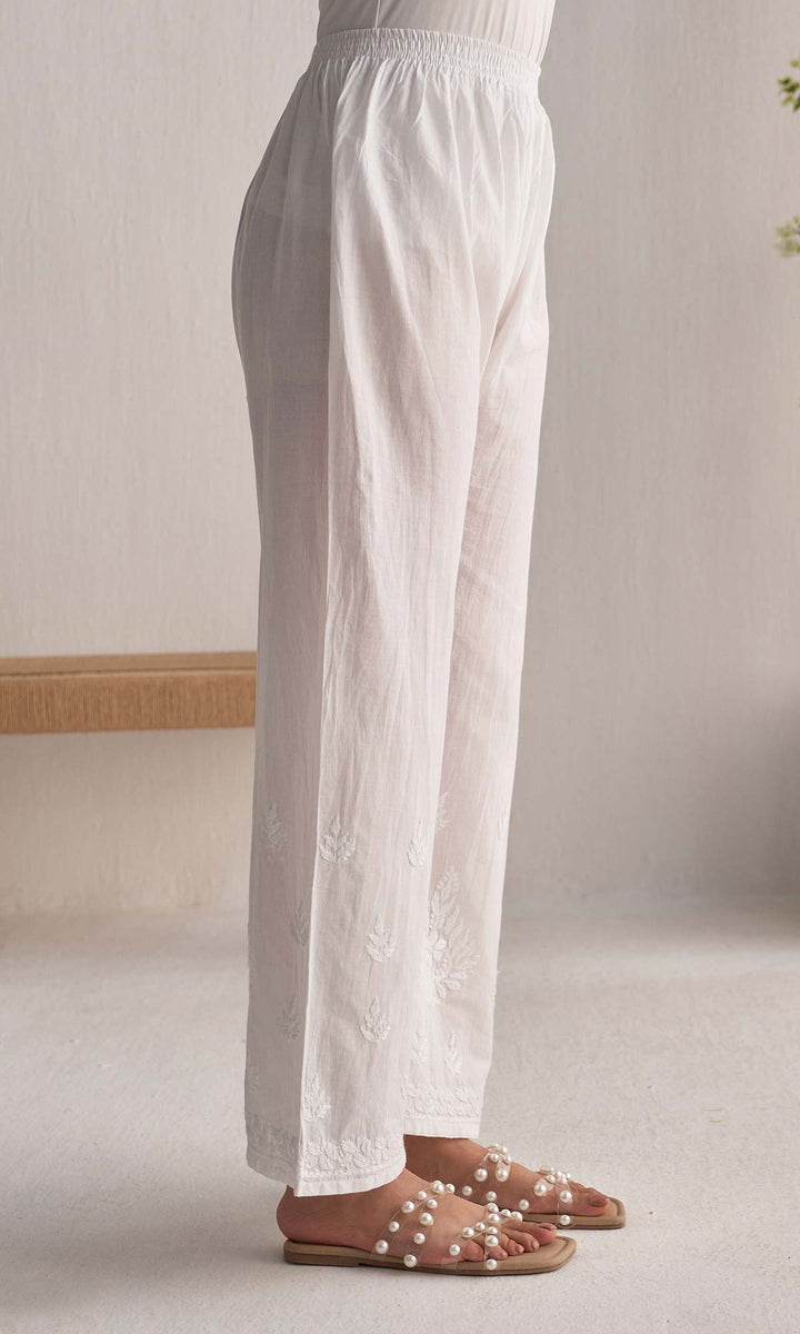 Handcrafted Chikankari White Palazzo