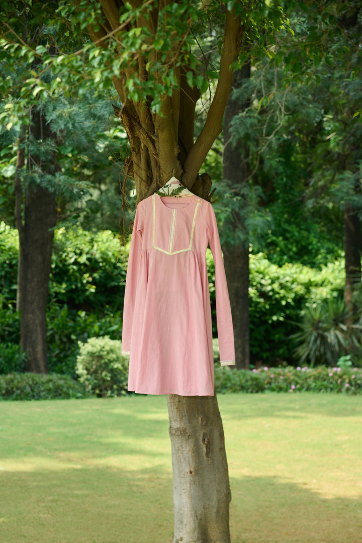 Boota Pink Solid Anarkali With Chooridar And Mughal Dupatta ( Set Of 3)