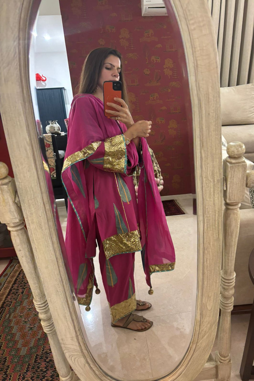 Boota Rani Pink Gulaabo choga set of 3