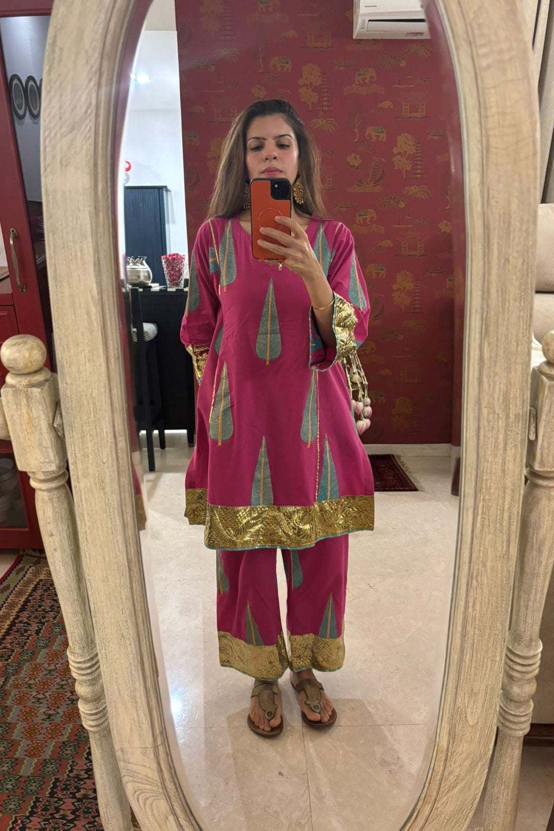 Boota Rani Pink Gulaabo choga set of 2
