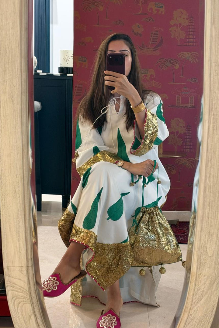 Boota ivory chinar gota kaftan