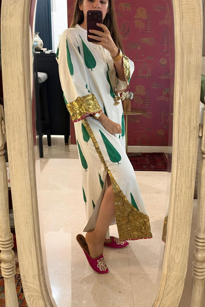 Boota ivory chinar gota kaftan