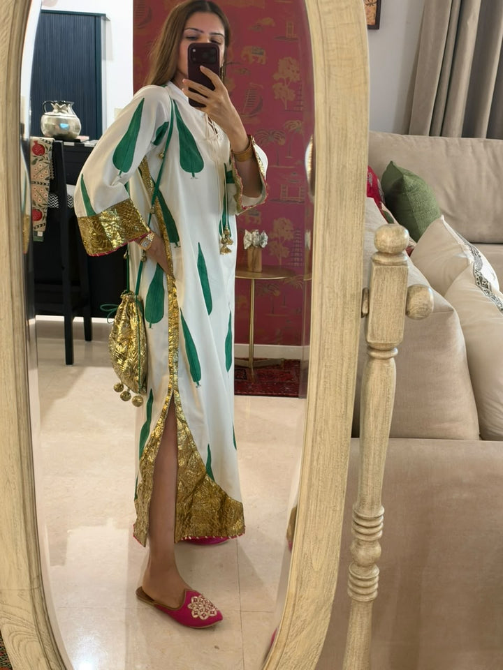 Boota ivory chinar gota kaftan