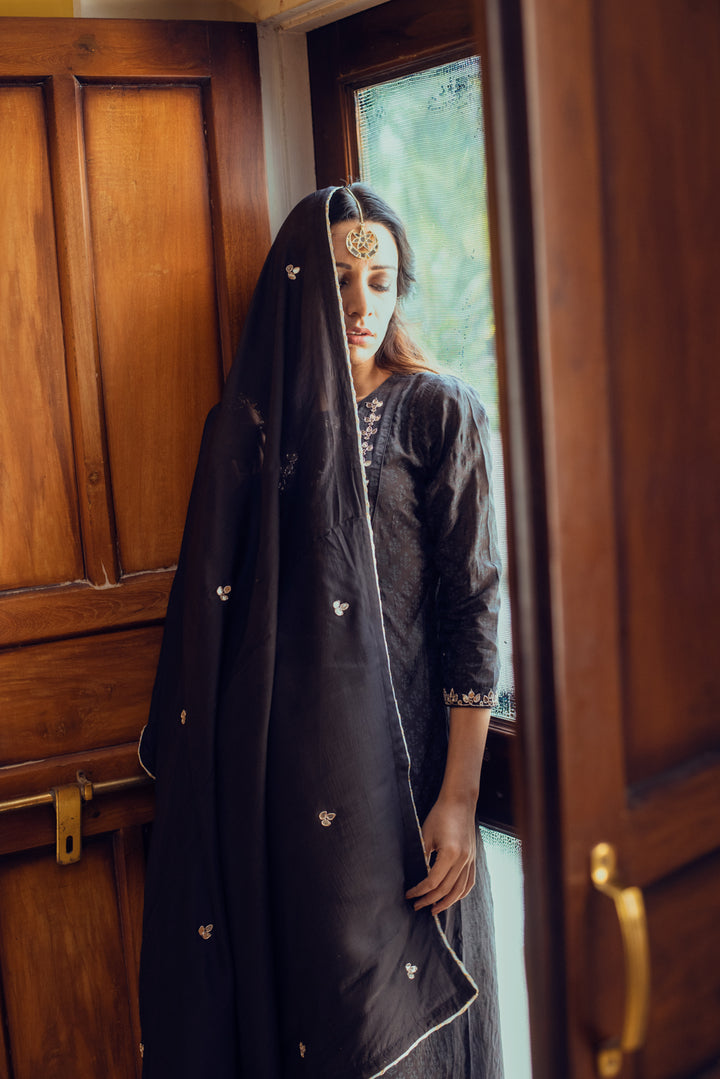 Ridhi Suri AAFREEN BLACK GOTA PATTI YOKE SET OF 3