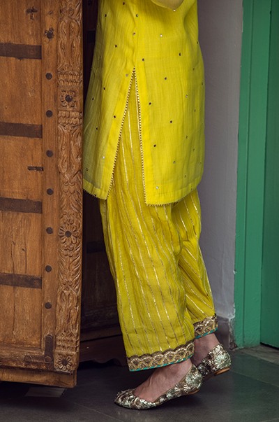 Ridhi Suri Aamna Shariff in Yellow kurta with salwar and dupatta- set of 3
