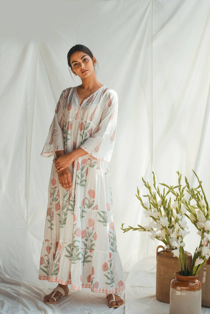 Ridhi Suri Bahameen Pink Chinar and Mughal Print Maxi