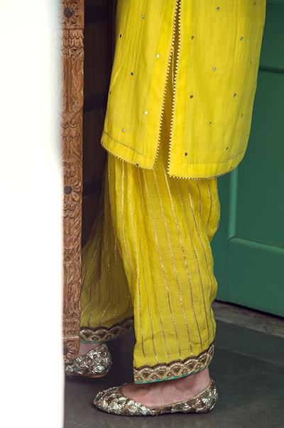 Ridhi Suri Aamna Shariff in Yellow kurta with salwar and dupatta- set of 3