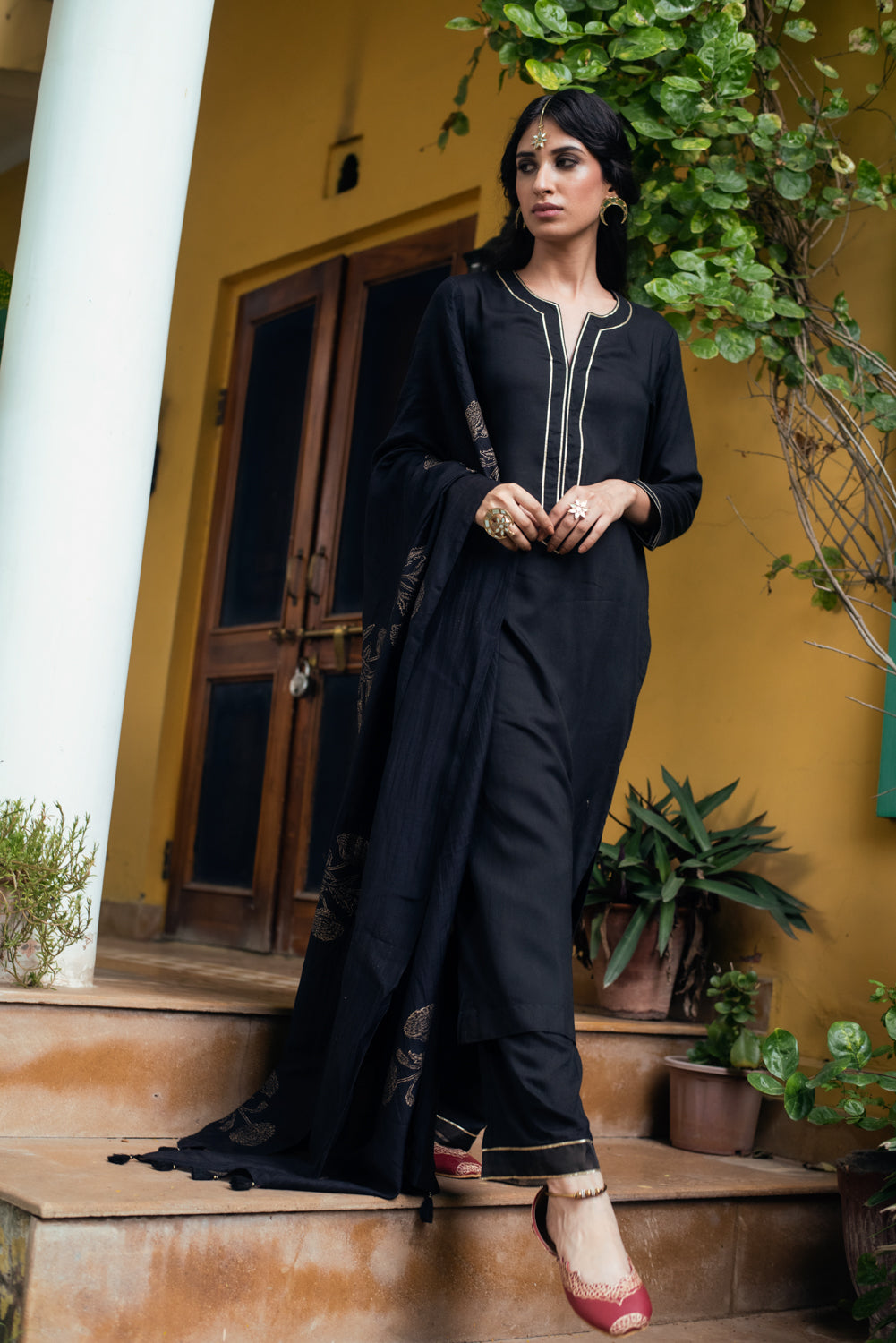 Ridhi Suri AAFREEN BLACK PALAZZO SUIT SET OF 3