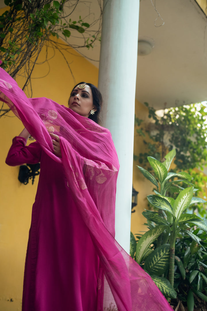 Ridhi Suri AAFREEN RANI PINK PALAZZO SUIT SET OF 3