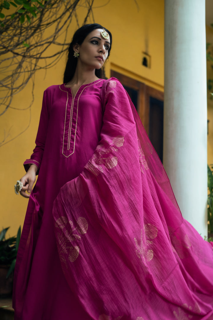 Ridhi Suri AAFREEN RANI PINK PALAZZO SUIT SET OF 3