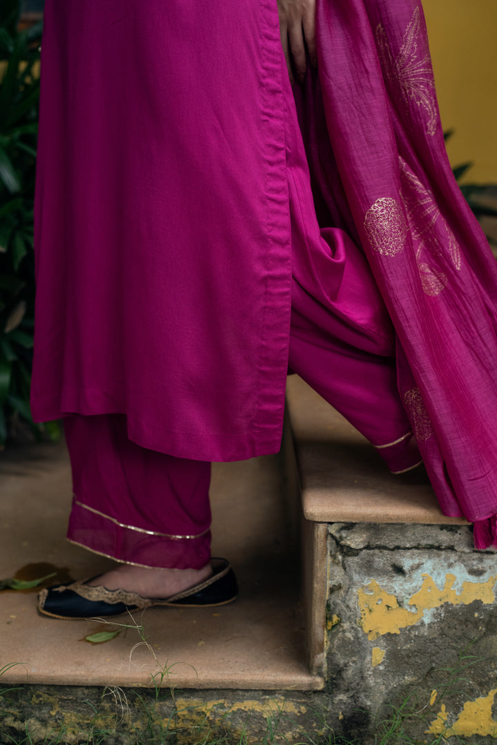 Ridhi Suri AAFREEN RANI PINK PALAZZO SUIT SET OF 3