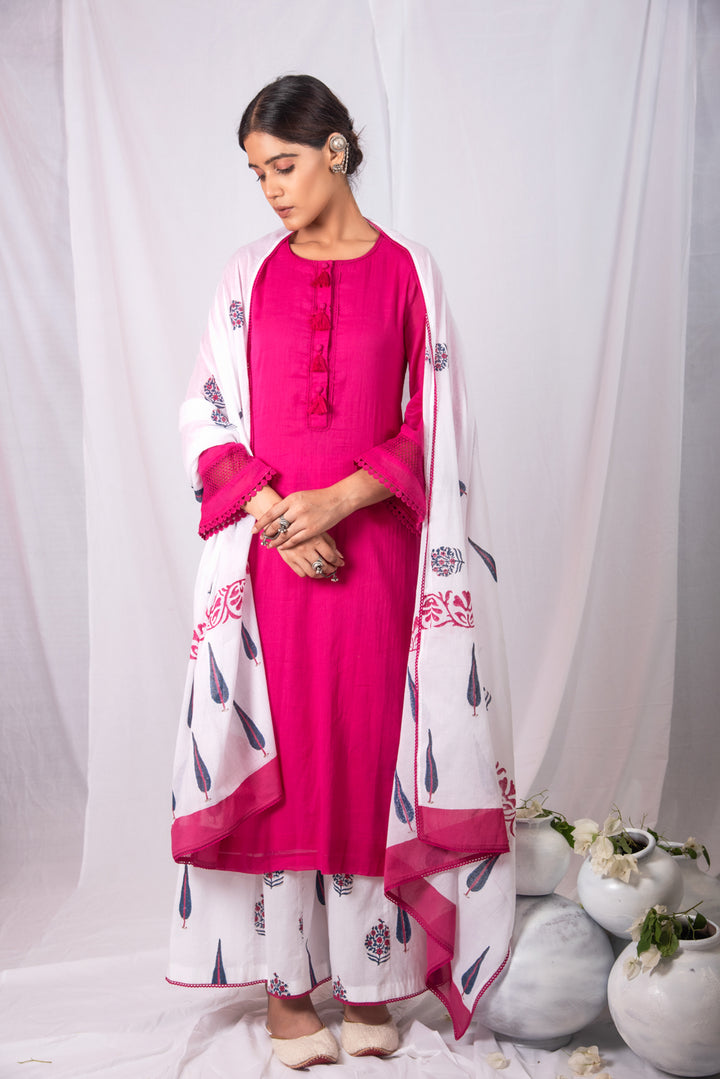 FIZA TASSLE KURTA & PALAZZO SET RANI