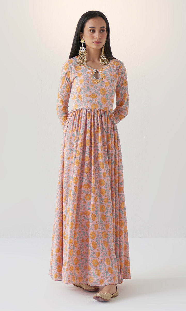 Noor Vol.2 Pink Anarkali Set- Set Of 3