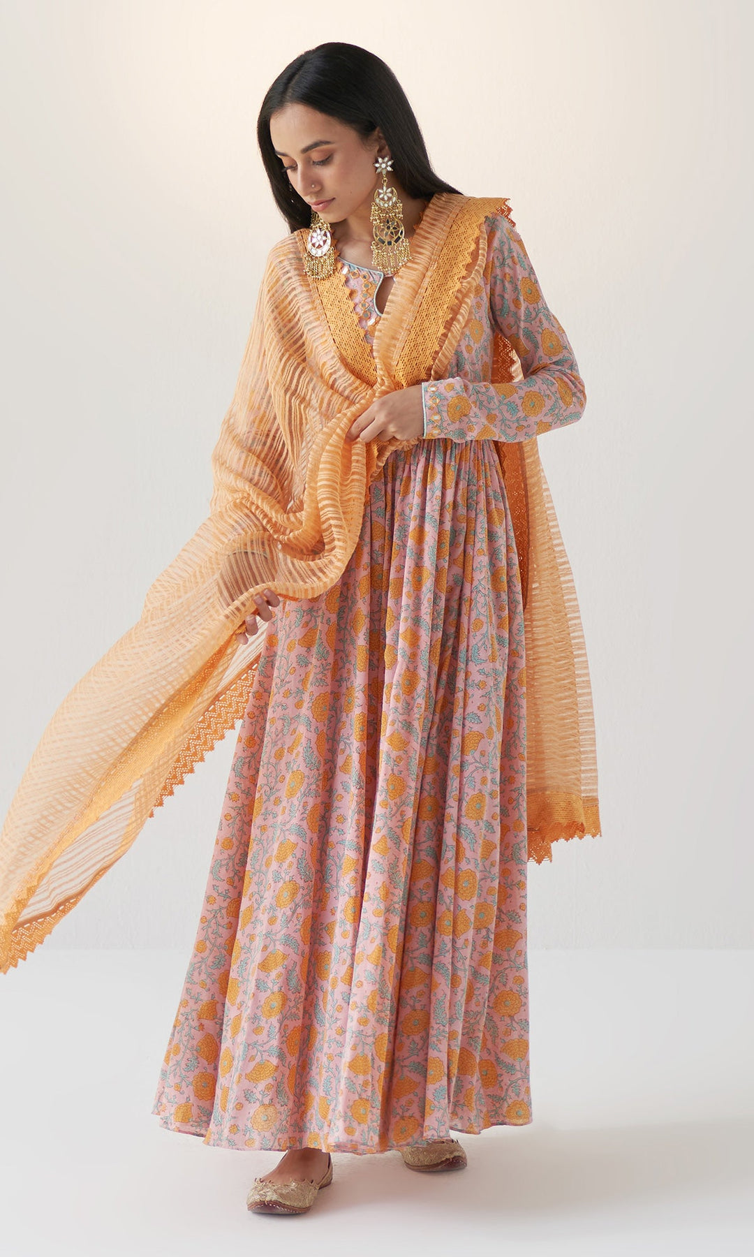 Noor Vol.2 Pink Anarkali Set- Set Of 3