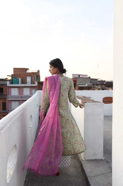 Floral Block Printed Suit Set - Set of 3